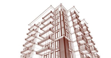 soyut mimari duvar kağıdı tasarımı, dijital konsept arkaplan