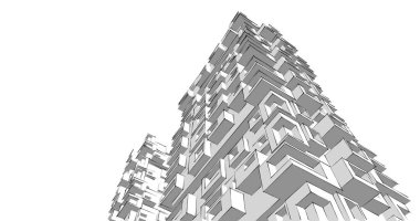 soyut mimari duvar kağıdı tasarımı, dijital konsept arkaplan