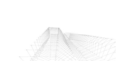 Mimari sanat konseptinde soyut çizgiler, minimum geometrik şekiller. 