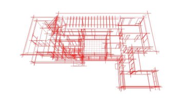 Mimari sanat konseptinde soyut çizgiler, minimum geometrik şekiller. 