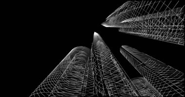 soyut mimari duvar kağıdı tasarımı, dijital konsept arkaplan