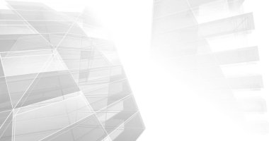 Mimari sanat konseptinde soyut çizgiler, minimum geometrik şekiller. 