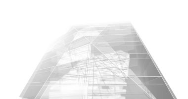 Mimari sanat konseptinde soyut çizgiler, minimum geometrik şekiller. 