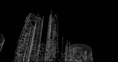 soyut mimari duvar kağıdı tasarımı, dijital konsept arkaplan