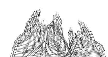 soyut mimari duvar kağıdı tasarımı, dijital konsept arkaplan