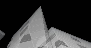 Mimari sanat konseptinde soyut çizgiler, minimum geometrik şekiller. 