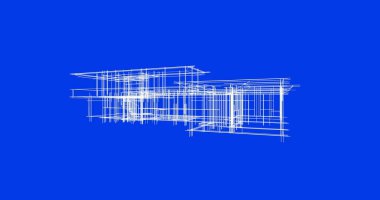 Mimari sanat konseptinde soyut çizgiler, minimum geometrik şekiller. 
