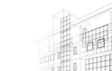 soyut mimari duvar kağıdı tasarımı, dijital konsept arkaplan