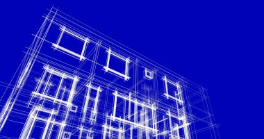 Mimari sanat konseptinde soyut çizgiler, minimum geometrik şekiller. 