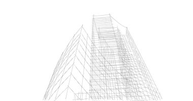 Mimari sanat konseptinde soyut çizgiler, minimum geometrik şekiller. 