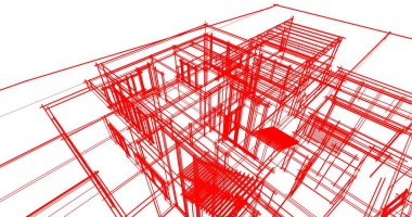 soyut mimari duvar kağıdı tasarımı, dijital konsept arkaplan