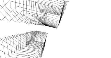 Mimari sanat konseptinde soyut çizgiler, minimum geometrik şekiller. 