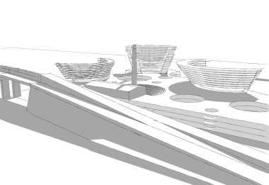 soyut mimari duvar kağıdı tasarımı, dijital konsept arkaplan