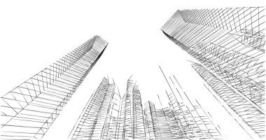 soyut mimari duvar kağıdı tasarımı, dijital konsept arkaplan