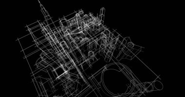 soyut mimari duvar kağıdı tasarımı, dijital konsept arkaplan