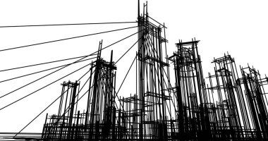soyut mimari duvar kağıdı tasarımı, dijital konsept arkaplan