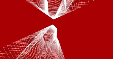 Mimari sanat konseptinde soyut çizgiler, minimum geometrik şekiller. 