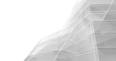 Mimari sanat konseptinde soyut çizgiler, minimum geometrik şekiller. 