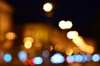 Bulanık soyut ışıklar gece şehrin arka planı