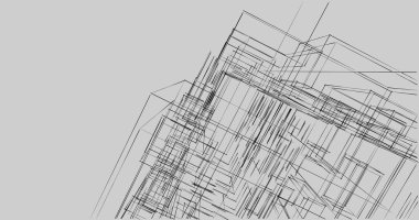 Arkaplanda mimari bina 3d illüstrasyon