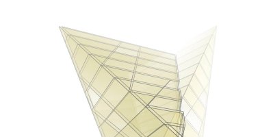 Mimari sanat konseptinde soyut çizgiler, minimum geometrik şekiller. 