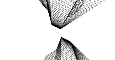 Mimari sanat konseptinde soyut çizgiler, minimum geometrik şekiller. 