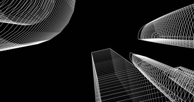 soyut mimari duvar kağıdı tasarımı, dijital konsept arkaplan