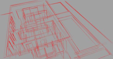 soyut mimari duvar kağıdı tasarımı, dijital konsept arkaplan