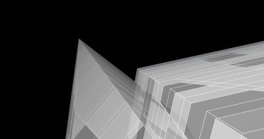 Mimari sanat konseptinde soyut çizgiler, minimum geometrik şekiller. 