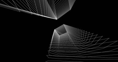 Mimari sanat konseptinde soyut çizgiler, minimum geometrik şekiller. 