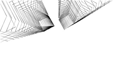 Mimari sanat konseptinde soyut çizgiler, minimum geometrik şekiller. 