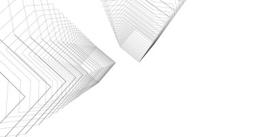 Mimari sanat konseptinde soyut çizgiler, minimum geometrik şekiller. 