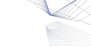 Mimari sanat konseptinde soyut çizgiler, minimum geometrik şekiller. 