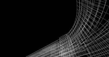 Mimari sanat konseptinde soyut çizgiler, minimum geometrik şekiller. 