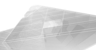 Mimari sanat konseptinde soyut çizgiler, minimum geometrik şekiller. 