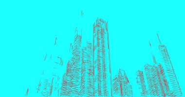 Mimari sanat konseptinde soyut çizgiler, minimum geometrik şekiller. 