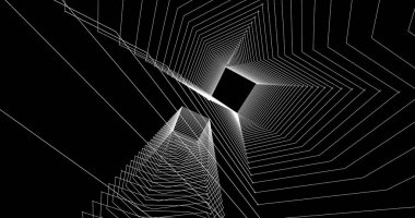 Mimari sanat konseptinde soyut çizgiler, minimum geometrik şekiller. 