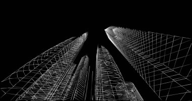 soyut mimari duvar kağıdı tasarımı, dijital konsept arkaplan