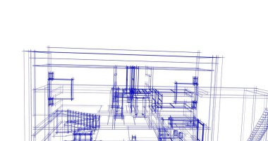 Mimari sanat konseptinde soyut çizgiler, minimum geometrik şekiller. 