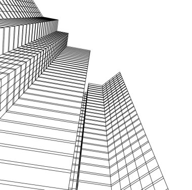 Mimari sanat konseptinde soyut çizgiler, minimum geometrik şekiller. 