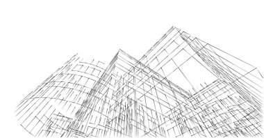 soyut mimari duvar kağıdı tasarımı, dijital konsept arkaplan