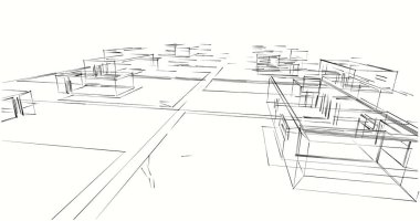 soyut mimari duvar kağıdı tasarımı, dijital konsept arkaplan