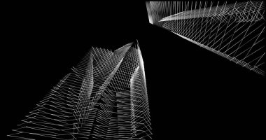 soyut mimari duvar kağıdı tasarımı, dijital konsept arkaplan