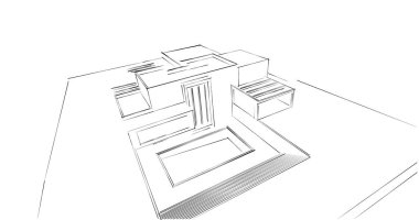 soyut mimari duvar kağıdı tasarımı, dijital konsept arkaplan
