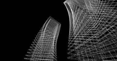 soyut mimari duvar kağıdı tasarımı, dijital konsept arkaplan