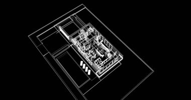 soyut mimari duvar kağıdı tasarımı, dijital konsept arkaplan