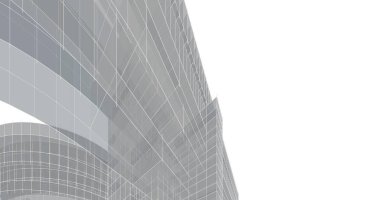 Mimari sanat konseptinde soyut çizgiler, minimum geometrik şekiller. 