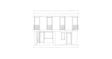 Arkaplanda mimari bina 3d illüstrasyon