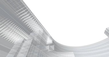 Mimari sanat konseptinde soyut çizgiler, minimum geometrik şekiller. 