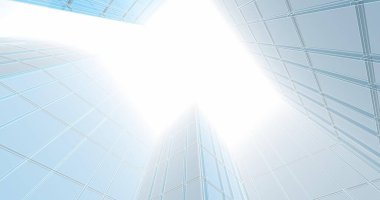 Arkaplanda mimari bina 3d illüstrasyon